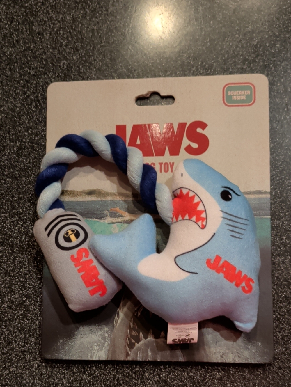 JAWS dog Toy With Squeaker, New!